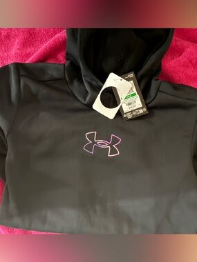 Under Armour Black Hoodie with Pink/Purple Logo